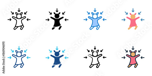 Sensory activities icons set multiple style collection. Editable stroke 
