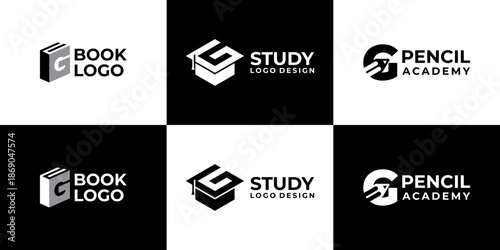 academy logo letter G vector modern, education logo design