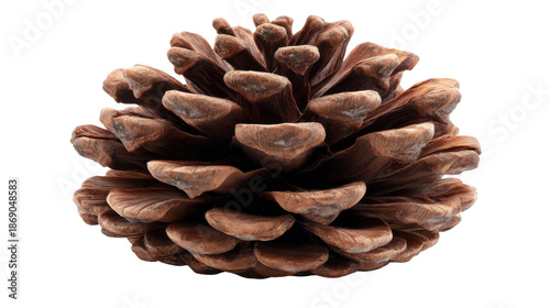Pine cone isolating natural elements, woody seed pod from a conifer tree, botany on a transparent background