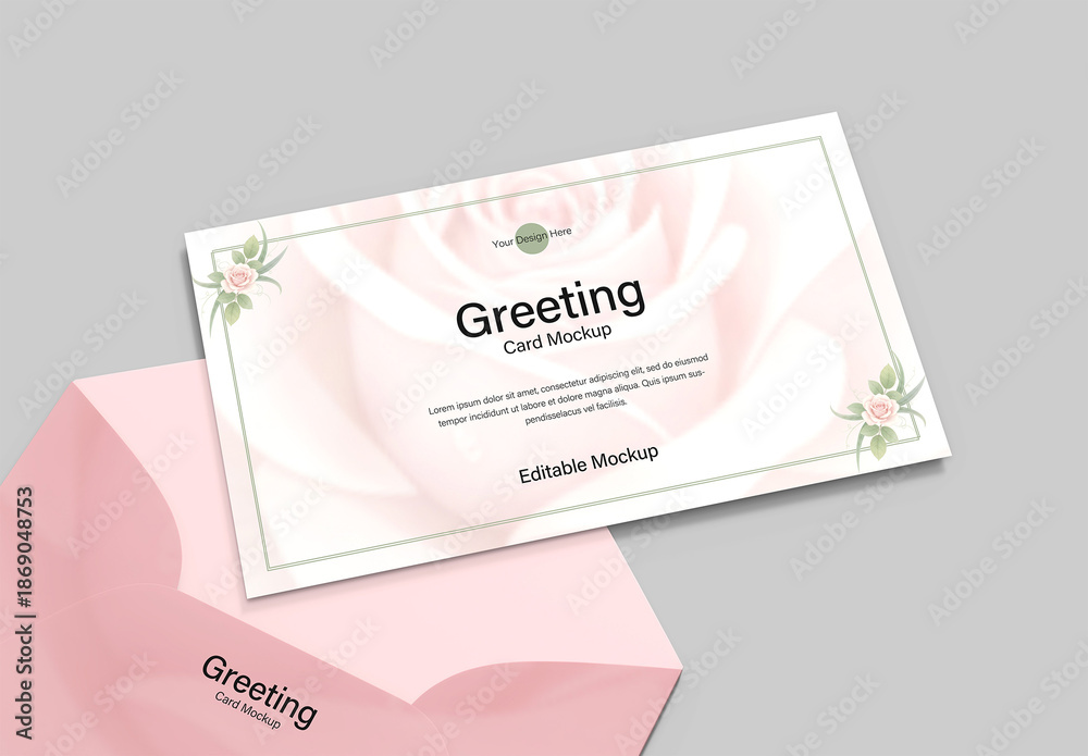 Editable Greeting Card Mockup Stock Template | Adobe Stock