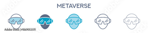 Metaverse Element For Design Graphic - Multi Styles. Vector Illustration Of Two Colored And Black. Multiple Icons Designs Can Be Used For Mobile, Ui, Web 