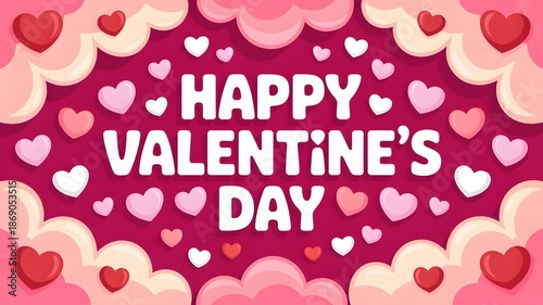Happy valentine s day greeting with hearts