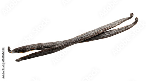 Vanilla pods offering sweet aromatic flavor for cooking and baking ingredients, isolated on transparent background