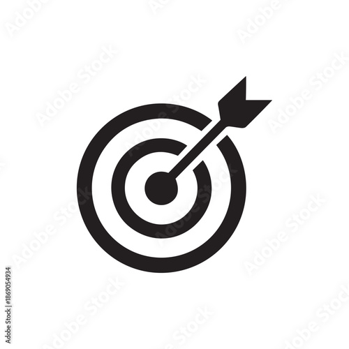 Hit your mark! Bullseye target with arrow symbolizing goals, success, and achievement
