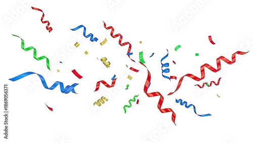 Colorful Confetti and Streamers Flying
