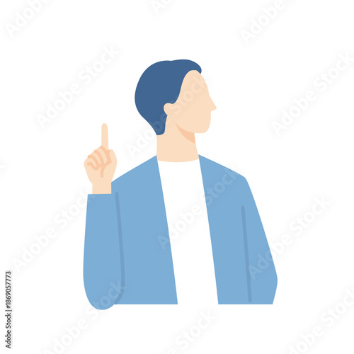 ひらめくオフィスカジュアルな服装の男性