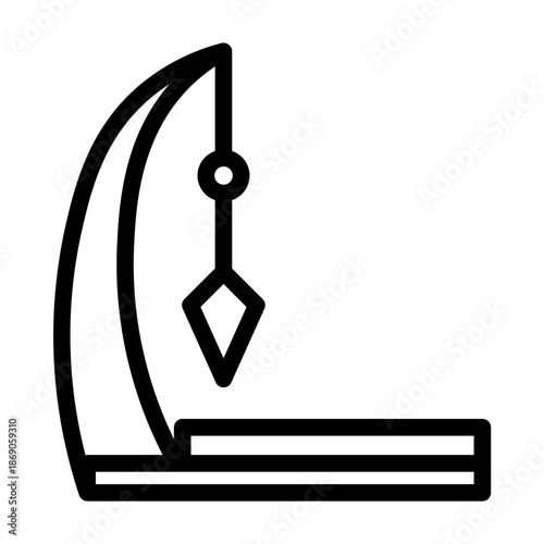 foucault pendulum line icon