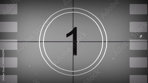 5 second old film countdown dust flicker scratches vintage movie cinema suitable for historical intros, retro projects, and opening sequences.