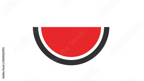 Red and black semicircle logo