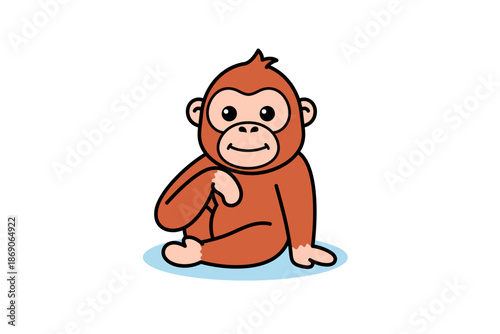 Orangutan Relax and Chill Cartoon Illustration