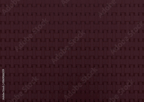 Repeating dark red square pattern with a Greek key motif creating a textured background for design