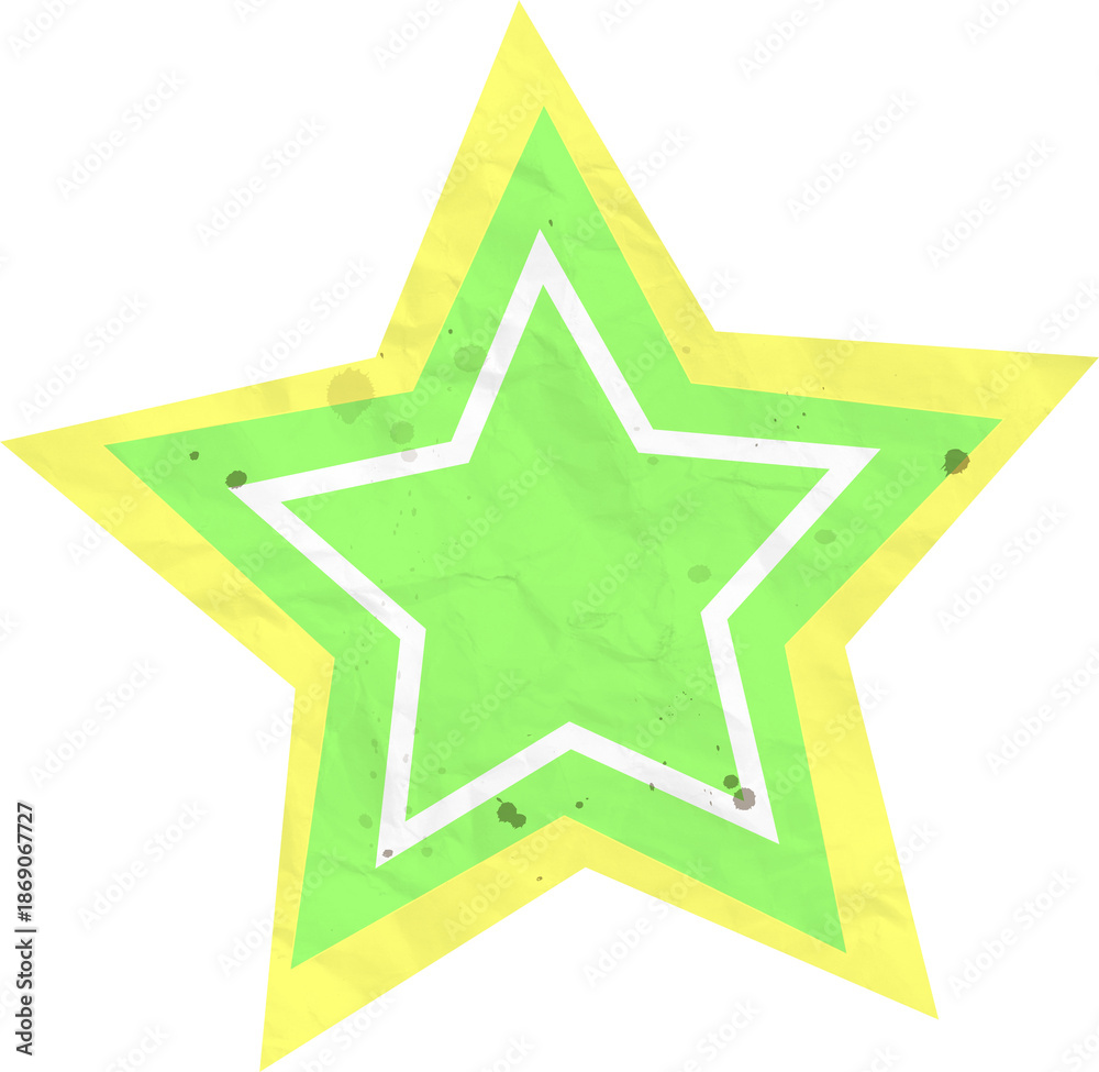 Obraz premium Star Scribble Cutout, Ransom Paper Texture Cutout Element