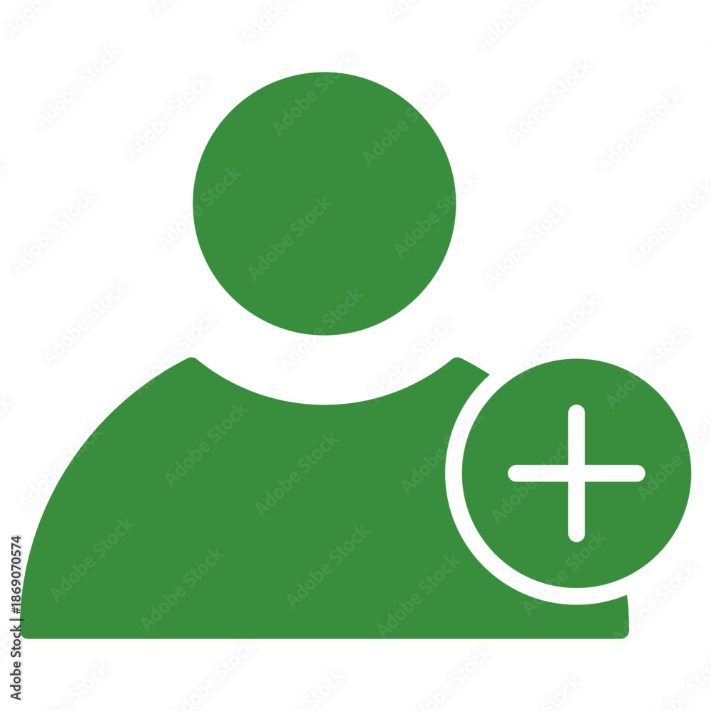 Obraz premium Flat Colored User Add Icon for Account Profile