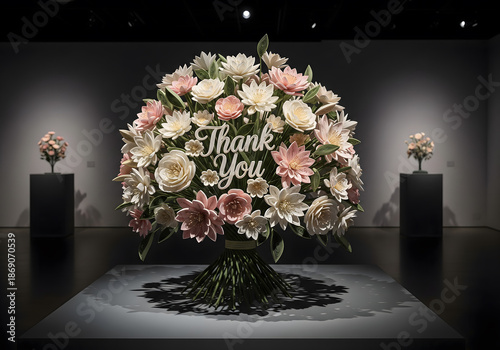 Paper Quilling Style of Floral Sculpture Centrepiece Gratitude