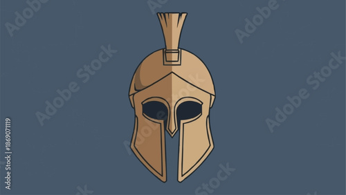 Ancient Greek Corinthian Helmet Warrior Symbol.