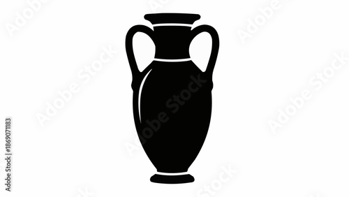 Ancient Greek Amphora Silhouette Icon.