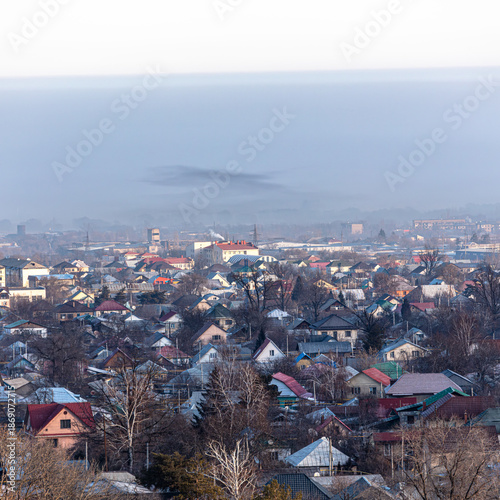 view of the city from the air