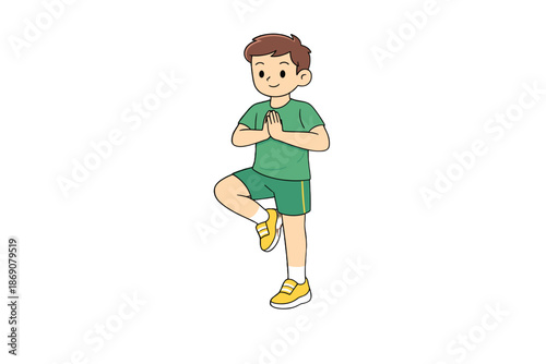 Cheerful Young Boy Running Outdoors. Generated image
