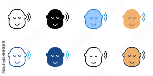Listening icons set multiple style collection. Editable stroke 
