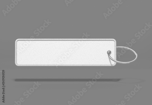 Embroidered Keychain Mockup with Metal Ring