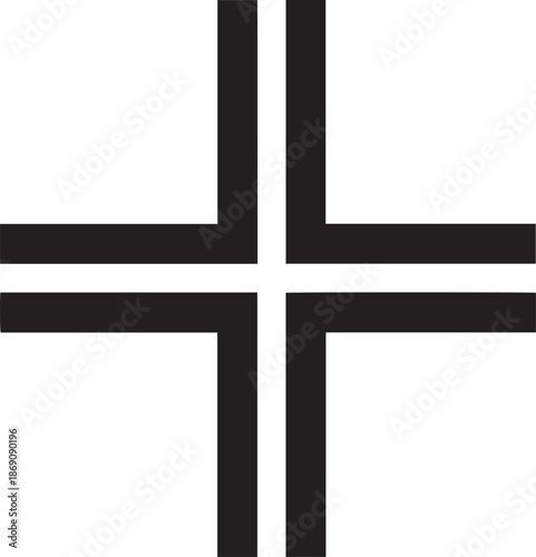 Geometric cross lines symbol for engineering and technical design