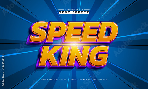 Speed King Editable Text Effect – Fast Racing Bold Typography for Logo, Poster, and Title