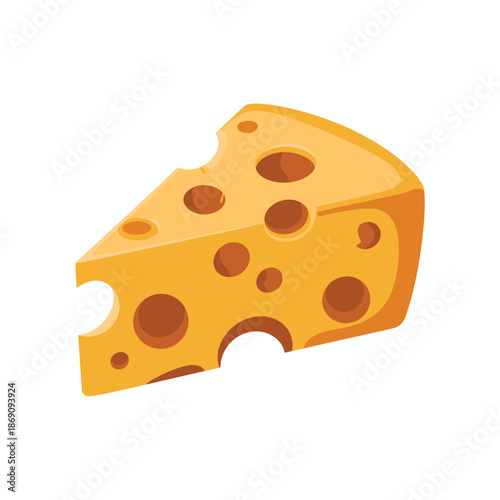 A delicious slice of cheese with holes