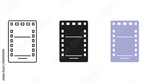 Film strip icons in various colors