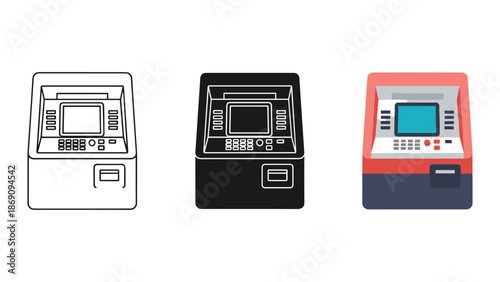Point of sale terminal set illustration
