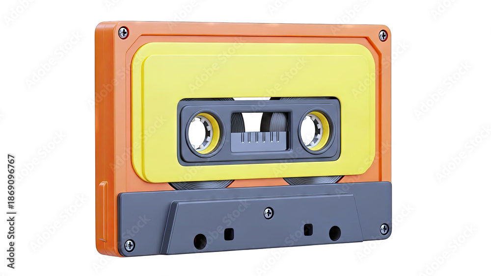 Fototapeta premium Orange and Yellow Audio Cassette Tape