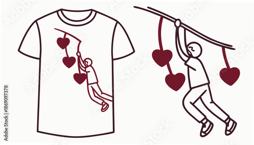 Heartfelt fashion design with love symbol