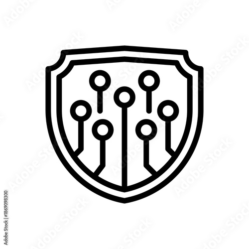 Data Security Line Icon, Outline Symbol for Information Encryption, Privacy Lock, Cyber Protection, Secure Access, and Digital Safety. Vector Sign Icon.