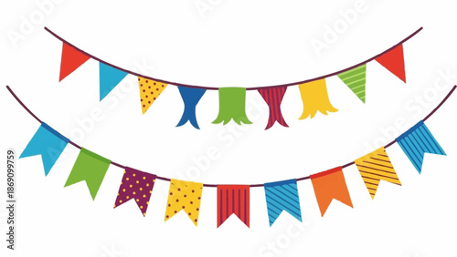 Colorful Party Bunting Flags Decorations for Celebration.