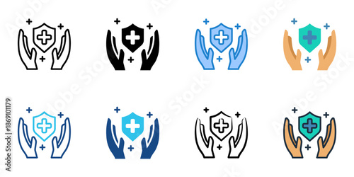 Hygiene icons set multiple style collection. Editable stroke 
