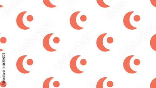 Vibrant coral crescent moon pattern background Vector