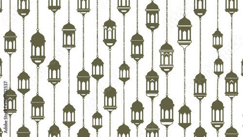 Vintage hanging lanterns pattern for home decor Vector