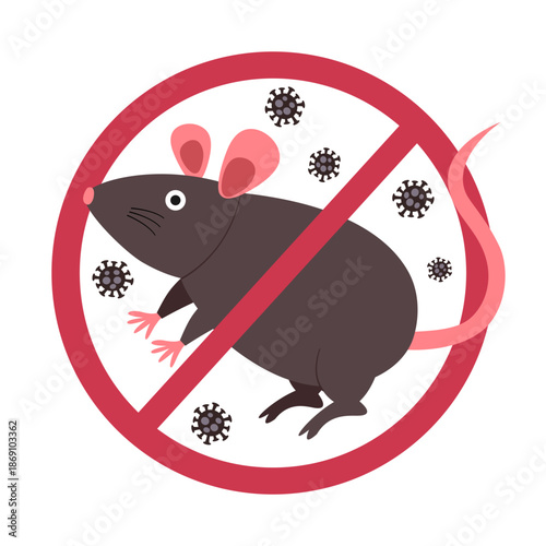 Leptospirosis concept vector  illustration. Bacterial disease spread through the urine of infected animals. Spread of viruses or diseases through rat urine.