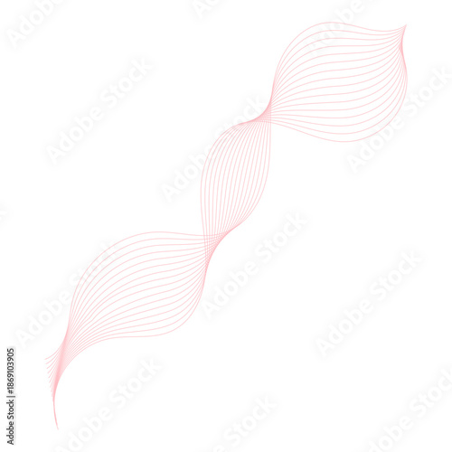 Abstract pink wave with graceful, flowing lines on a clean white background, creating a serene and elegant visual element for modern graphic designs and sophisticated accents