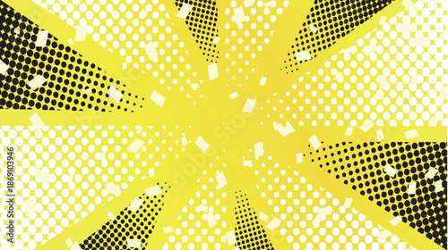 太陽　スクリーントーン　網点　黄色　背景