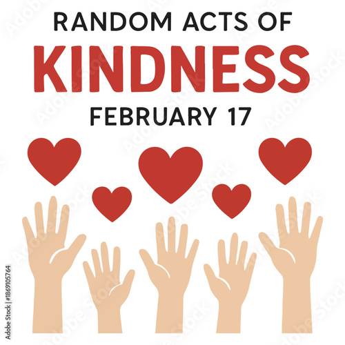 Random Acts of Kindness February 17 Banner Background with Hands and Love Icon