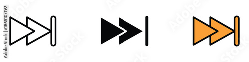 Next track icon vector. rapidly advancing media symbol. vector illustration.