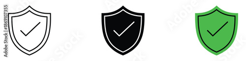 Shield check icon vector. protection, safety, and assured verification symbol. vector illustration.