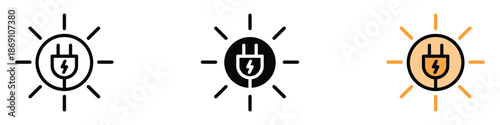 Solar energy icon vector. clean, renewable electricity and sustainable power symbol. vector illustration.