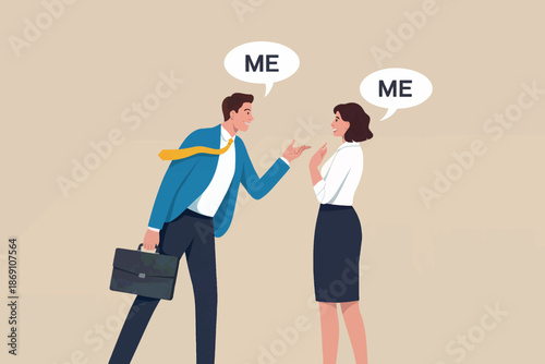 Both partners in a conversation are only focused on themselves, leading to misunderstanding