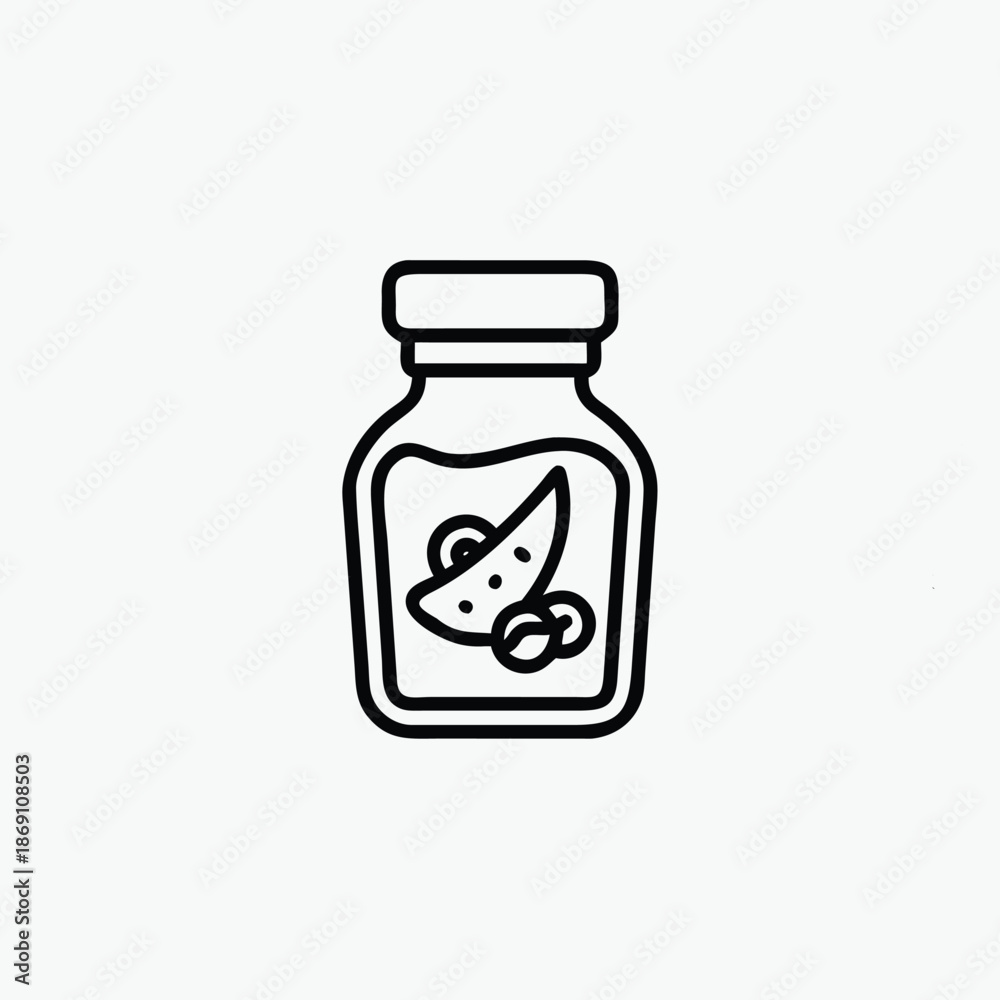 Obraz premium spice jar line art icon silhoutte vector template