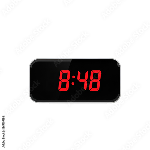 Digital clock showing 8:48 on black background