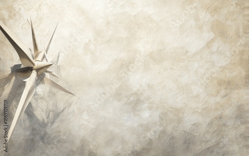 Abstract Paper Sculpture on Textured Beige Wall