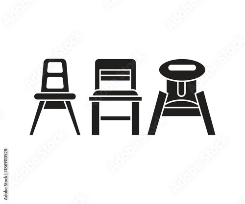 chair icons set vector illustration