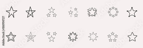 Star icon collection. Different stars set.Sparkle star icons. Shine icons. Stars sparkles vector