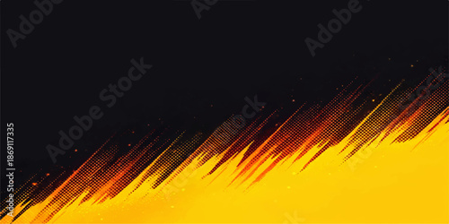 Abstract fire background vector featuring a fiery explosion of orange heat and red burning energy with flickering flames of light against a black night design